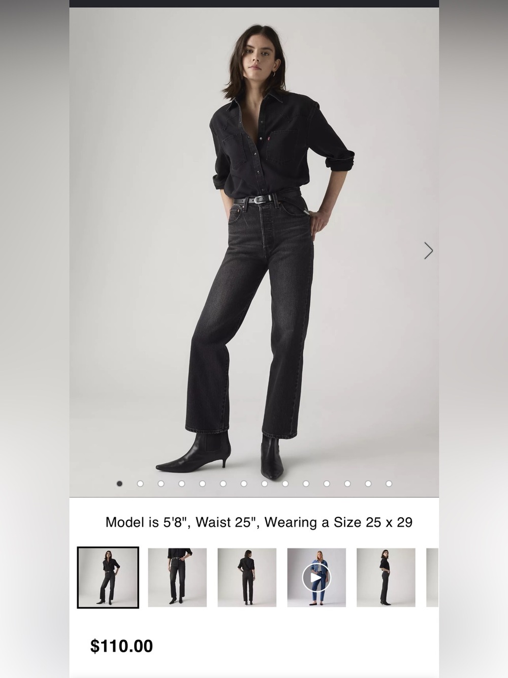 Levi's Black Straight Leg Jeans
